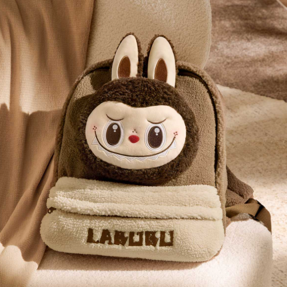 Classic Bag Series-LABUBU Berber Fleece Backpack (Brown)